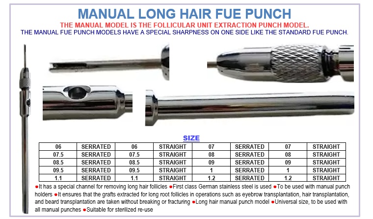 FUE Punch Sizes